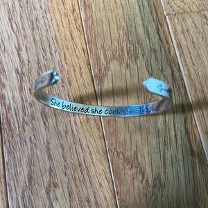 NWOT Silver Motivational Bracelet